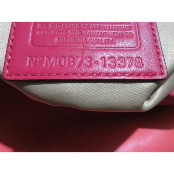 Coach 2008 Bonnie Brass Kisslock Purse Pink Full Grain Leather & Chain strap cro - Picture 7 of 11